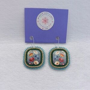 Handmade Beaded Floral Garden Earrings